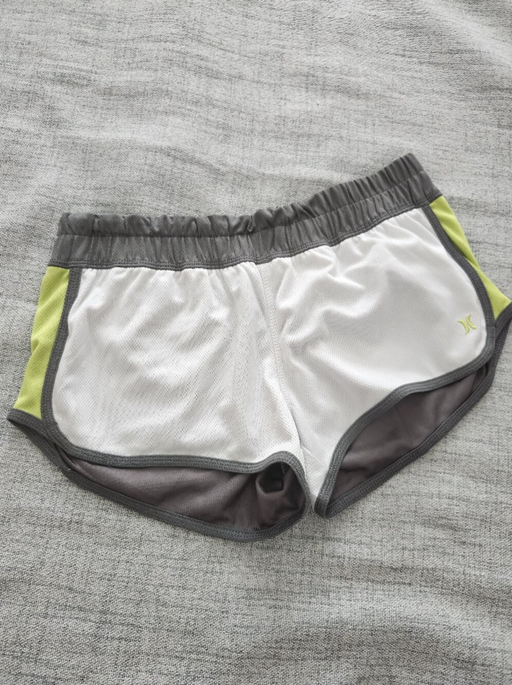 Hurley White, Gray & Lime Athletic Shorts